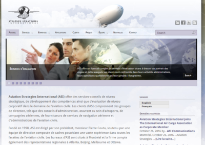 Site web. client : ASI (Aviation Strategies International)