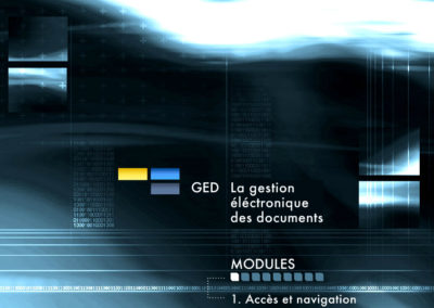 Elearning course. GED (gestion électronique des documents). Client: MTQ (Ministère des Transports du Québec)